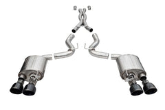 Corsa 20-22 Ford Mustang GT500 3.0in Dual Rear Exit Catback w/ Twin 5.0in Black Slash Cut Pro Tips
