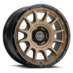 ICON Alloys Rancho 20x9 / 6x135 / 16mm / 5.625in BS Satin Bronze w/ Gloss Black Lip Wheel