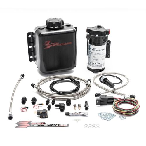 Snow Performance Stage 1 Boost Cooler Forced Induction Water-Methanol Injection Kit (Stainless Steel Braided Line, 4AN Fittings)