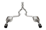 Corsa 24+ Ford MustangGT Xtreme Cat-Back Ex.Sys 3.0in Dual Rear Exit w/4.5in Blk PVD StraightCut Tip