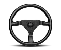 Momo Montecarlo Steering Wheel 320 mm - Black Leather/Red Stitch/Black Spokes
