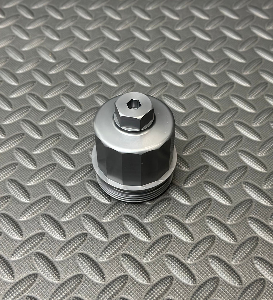 KELTHO Mercedes-Benz / Mercedes-AMG M157 / M278 Billet Oil Filter Cap - Grey - product photo