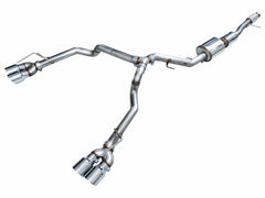 AWE Tuning 2021+ GMC Tahoe/Yukon 5.3L 0FG Split Rear Exit Catback Exhaust - Quad Chrome Silver Tips
