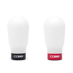 Cobb Mazda 6-Speed Tall Weighted COBB Shift Knob - White (Incl. Both Red + Blk Collars)