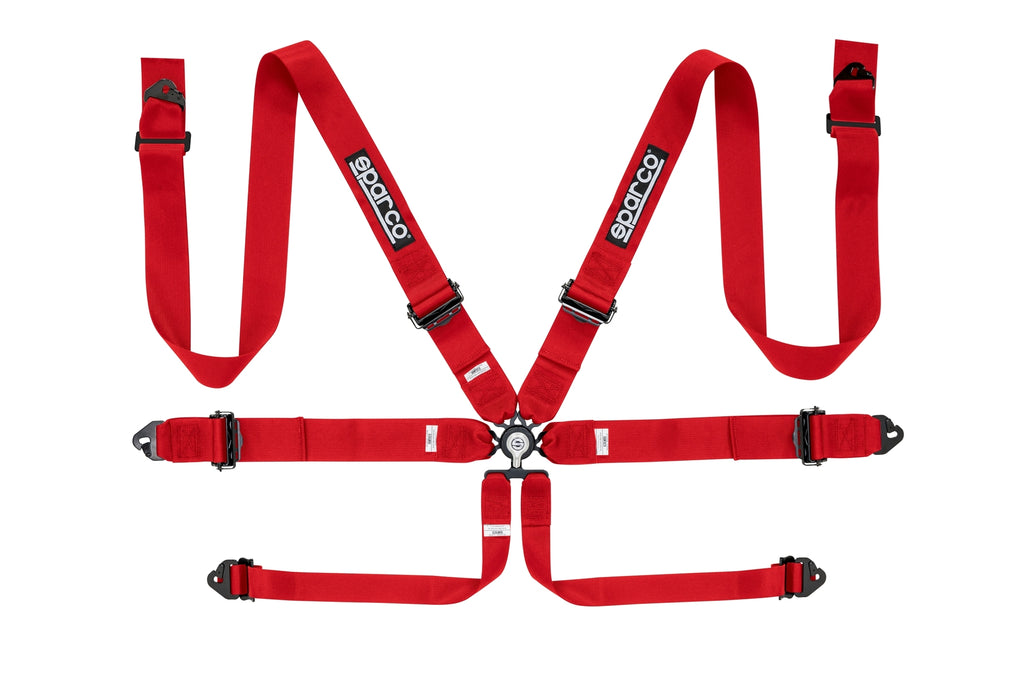 Sparco Belt 6pt 3in Aluminum Red Harness