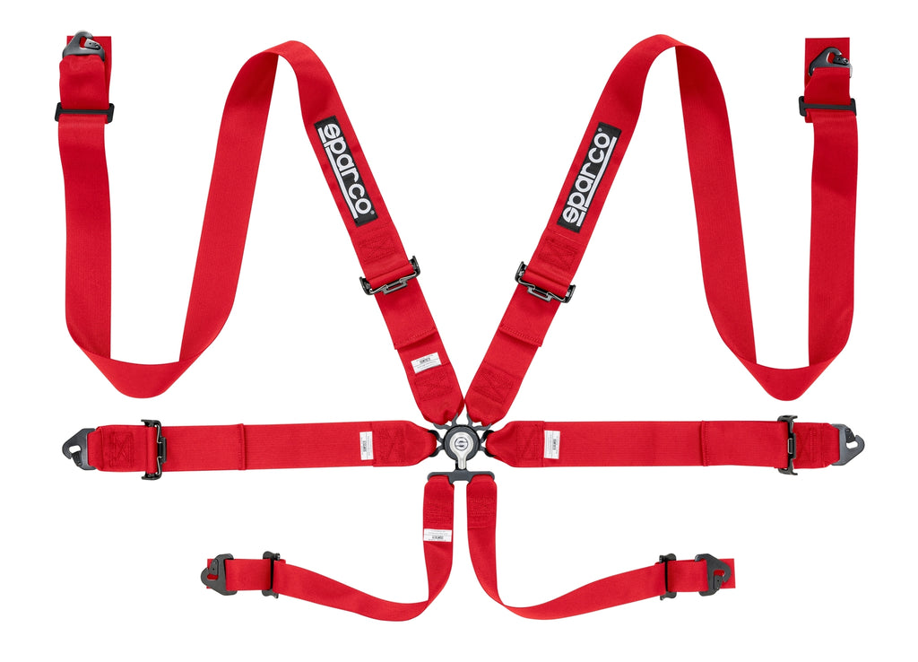 Sparco Belt 6pt 3in Steel Red Harness