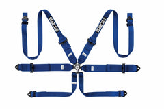 Sparco 6 PT HANS - 3"/2" STEEL Blue Harness