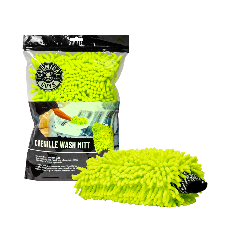 Chemical Guys CHENILLE PREMIUM SCRATCH-FREE MICROFIBER WASH MITT GREEN