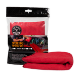 Chemical Guys Waffle Weave Glass & Window Microfiber Towel - 24in x 16in - Red