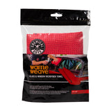 Chemical Guys Waffle Weave Glass & Window Microfiber Towel - 24in x 16in - Red