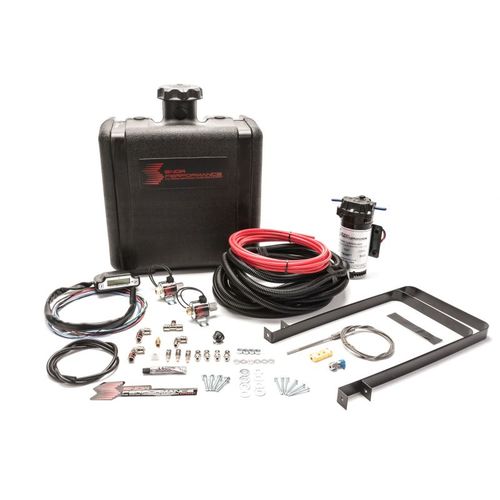 Snow Performance Diesel Stage 3 Boost Cooler Water-Methanol Injection Kit RV Pusher (Red High Temp Nylon Tubing, Quick-Connect Fittings)