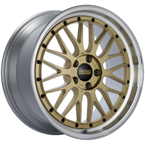 BBS LM 250 19x9 5x112 ET42 Gold Center Diamond Cut Lip Wheel -82mm PFS/Clip Required