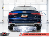 AWE Tuning Audi B9 S5 Coupe 3.0T Track Edition Exhaust - Chrome Silver Tips (102mm) Non-Resonated