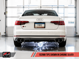AWE Tuning Audi B9 S4 3.0T Touring Exhaust (Resonated for Perf. DP) 102mm - Chrome Silver Tips