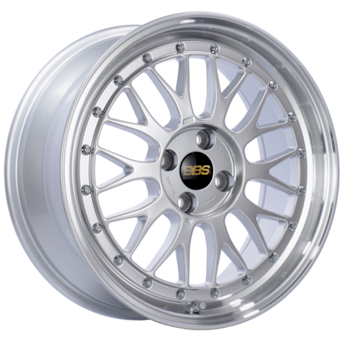 BBS LM 198 17x7.5 4x100 ET40 Diamond Silver Center Diamond Cut Lip Wheel -70mm PFS/Clip Required