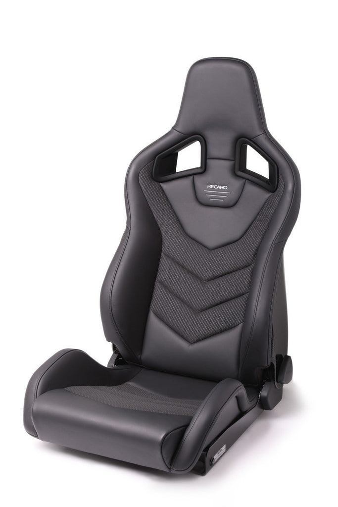 Recaro Sportster GT with 5-point belt Sub-Hole Passenger Seat - Black Leather/Carbon Weave