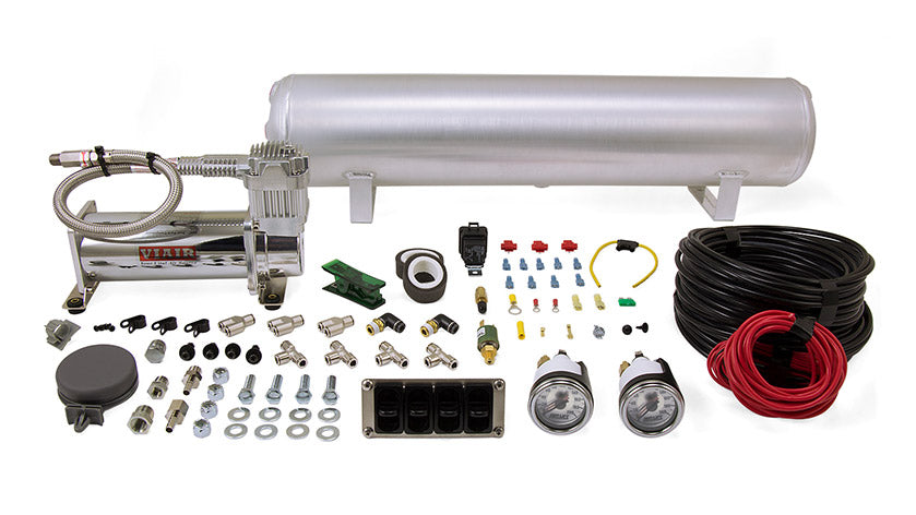 Air Lift 4-Way Manual Control System 100% Duty 1/4in Line 4 Gal. Tank.