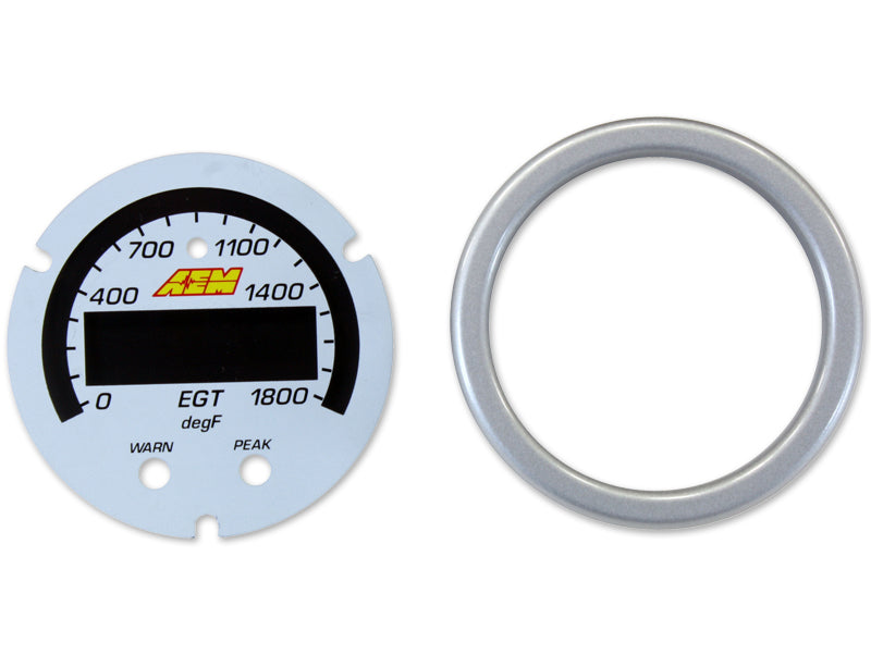 AEM X-Series EGT Gauge Accessory Kit Includes Silver Bezel And White Faceplate