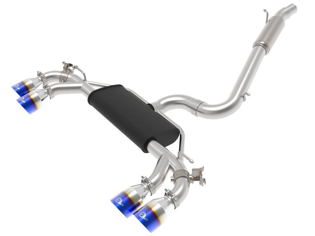 afe POWER MACH Force-Xp Volkswagen Golf R SS Cat-Back Exhaust System - Blue Flame Tips