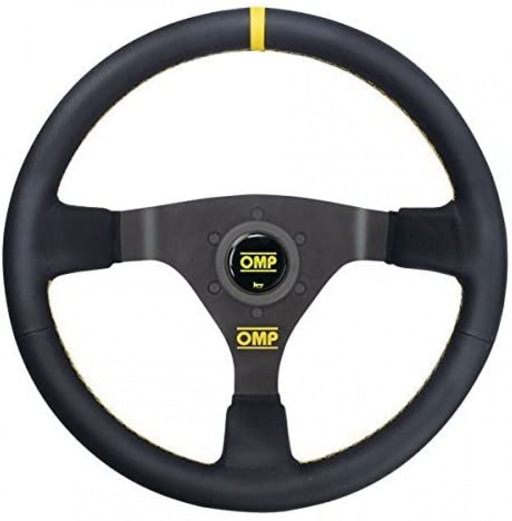 OMP WRC Black/Yellow Leather Steering Wheel