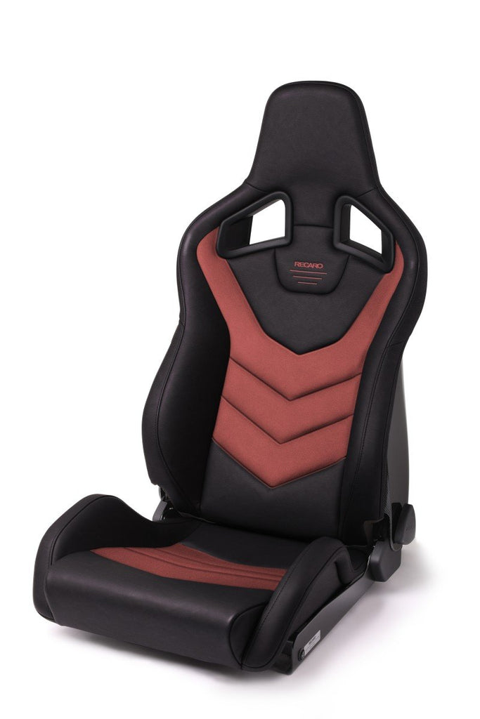 Recaro Sportster GT with 5-point belt Sub-Hole Driver Seat - Black Vinyl/Red Suede