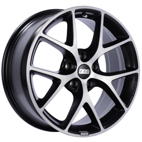 BBS SR 024 18x8 5x100 ET48 Satin Black Diamond Cut Face Wheel -70mm PFS/Clip Required