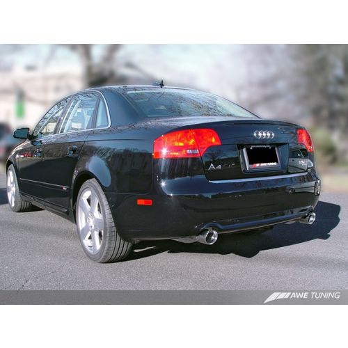 AWE Tuning Audi B7 A4 3.2L Track Edition Dual Tip Exhaust - Polished Silver Tips
