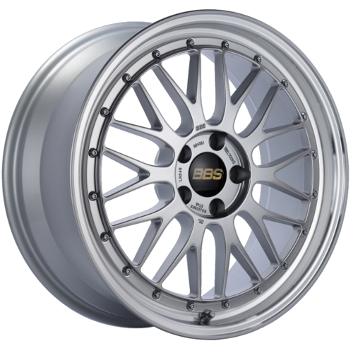 BBS LM 249 19x8.5 5x112 ET48 Diamond Silver Center Diamond Cut Lip Wheel -82mm PFS/Clip Required