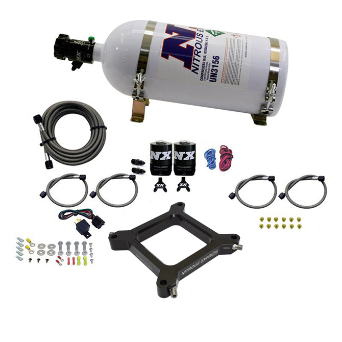Nitrous Express 4150 Assassin Plate Stage 6 Nitrous Kit (50-300HP) with 10lb Bottle