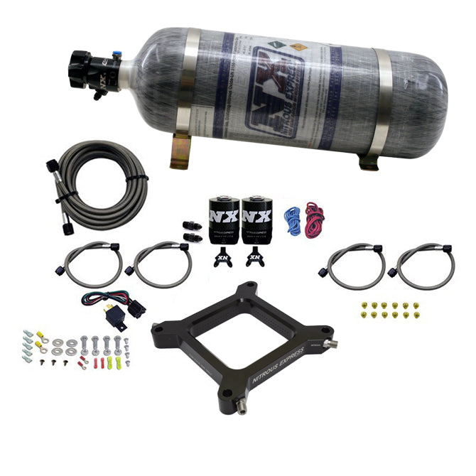 Nitrous Express 4150 Assassin Plate Pro Power Nitrous Kit (100-500HP) with 12lb Carbon Bottle