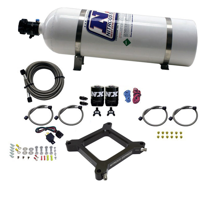 Nitrous Express 4150 Assassin Plate Pro Power Nitrous Kit (100-500HP) with 15lb Bottle