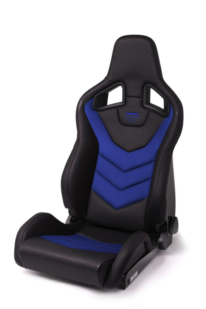 Recaro Sportster GT with 5-point belt Sub-Hole Driver Seat - Black Vinyl/Blue Suede