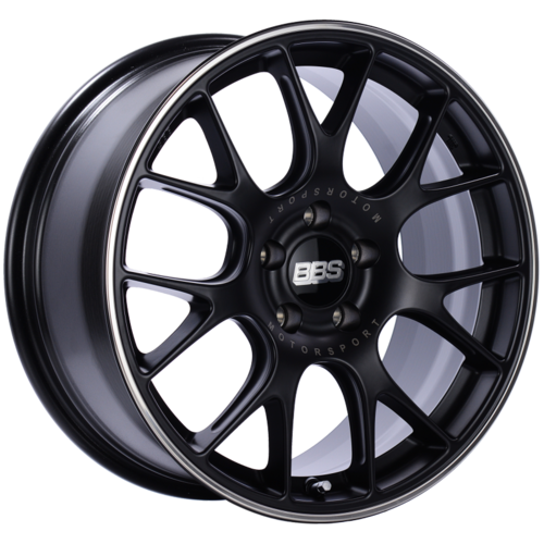 BBS CH-R 146 18x8.5 5x112 ET38 Satin Black Polished Rim Protector Wheel -82mm PFS/Clip Required
