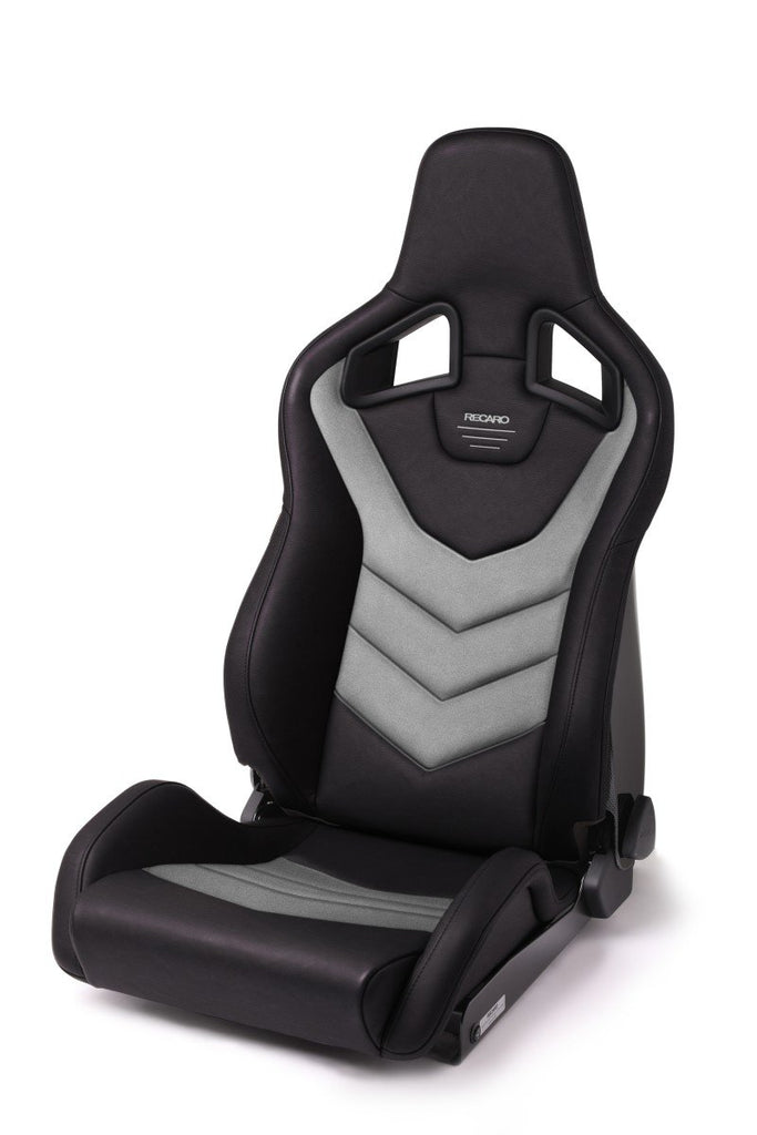 Recaro Sportster GT with 5-point belt Sub-Hole Driver Seat - Black Vinyl/Cloud Grey Suede