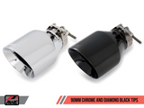 AWE Tuning Audi B9 S5 Coupe 3.0T Track Exhaust (Resonated for Perf. DP) 90mm - Diamond Blk Tips