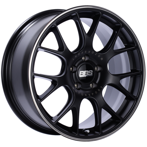 BBS CH-R 133 18x9 5x120 ET44 Satin Black Polished Rim Protector Wheel -82mm PFS/Clip Required