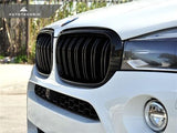 AutoTecknic Glazing Black Dual-Slats Front Grilles - F15 X5 | F85 X5M & F16 X6 | F86 X6M