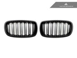 AutoTecknic Stealth Black Dual-Slats Front Grilles - F15 X5 | F16 X6 | F85 X5M | F86 X6M