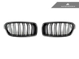 AUTOTECKNIC REPLACEMENT DUAL-SLATS CARBON FRONT GRILLES - F30 3-SERIES SEDAN | F31 3-SERIES WAGON