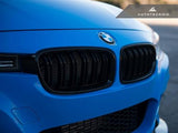 AutoTecknic Replacement Dual-Slats Glazing Black Front Grilles - F30 3-Series