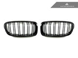 AutoTecknic Replacement Dual-Slats Glazing Black Front Grilles - F30 3-Series