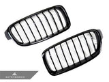 AUTOTECKNIC REPLACEMENT DUAL-SLATS GLAZING BLACK FRONT GRILLES - F30 3-SERIES