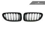 AutoTecknic Replacement Dual-Slats Stealth Black Front Grilles - F06 Gran Coupe / F12 Coupe / F13 Cabrio | 6 Series & M6