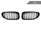AutoTecknic Replacement Dual-Slats Glazing Black Front Grilles - F06 Gran Coupe / F12 Coupe / F13 Cabrio | 6 Series & M6