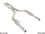 GTHAUS MEISTERSCHAFT Alfa Romeo / Giulia / Giulia Quadrifoglio (2.9L V6 Twin Turbo)  Cat-Back LSR Mid Resonator Delete Pipe (Ti)