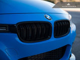 AUTOTECKNIC REPLACEMENT DUAL-SLATS GLAZING BLACK FRONT GRILLES - F30 3-SERIES