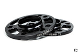 Future Classic BMW black anodized aluminum wheel spacer pair showcasing machine work and impeccable finishing