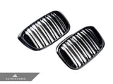 AUTOTECKNIC PAINTED DUAL-SLAT GLAZING BLACK FRONT GRILLES - G01 X3 | G02 X4