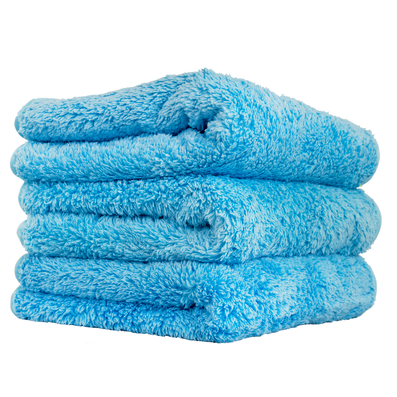 Chemical Guys Shaggy Fur-Ball Microfiber Towels - 16in x 16in - Blue - 3 Pack