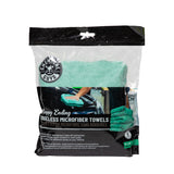 Chemical Guys Happy Ending Ultra Edgeless Microfiber Towel - 16in x 16in - Green - 3 Pack